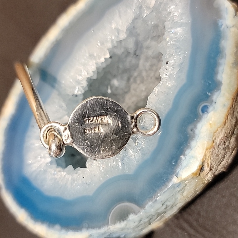 Turquoise Bangle Bracelet Mexico Solid 925 - image 4